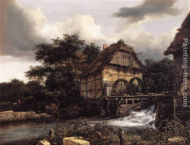 Jacob van Ruisdael Two Water Mills and an Open Sluice